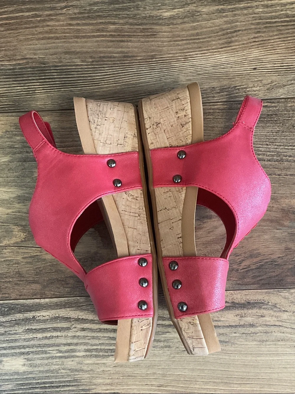 Boutique by Corky's Red Slingback Refreshing Wedge Sandals 7
